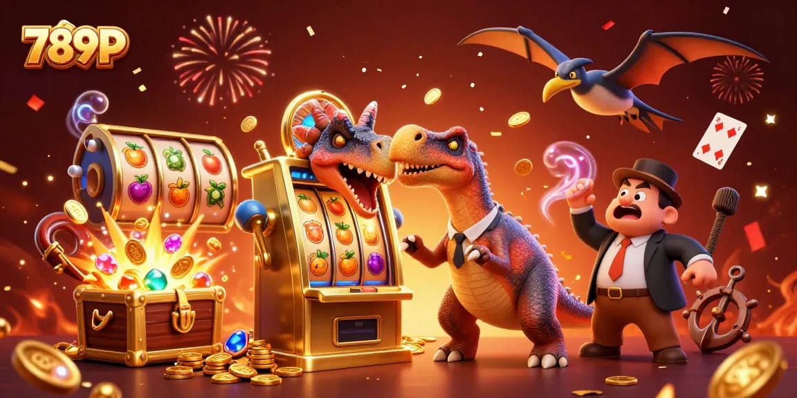 Watch 789P's pachycephalosaurus activate a golden jackpot with coins flying everywhere.