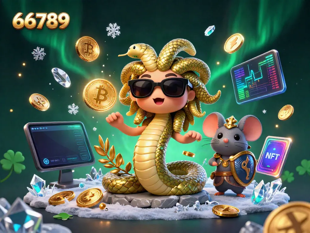 Experience the exciting 66789 casino with vibrant 3D characters and neon crypto elements.