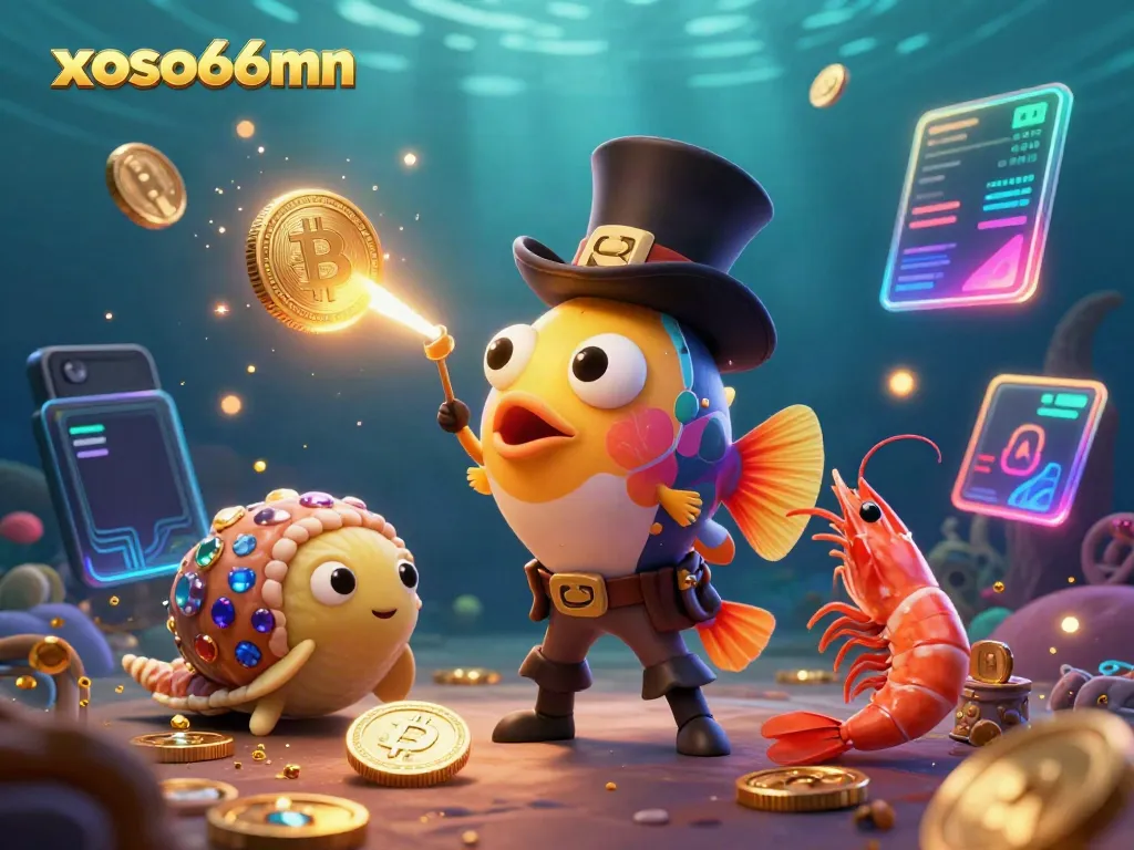 Join the adventure with xoso66mn's anglerfish exploring an underwater crypto treasure