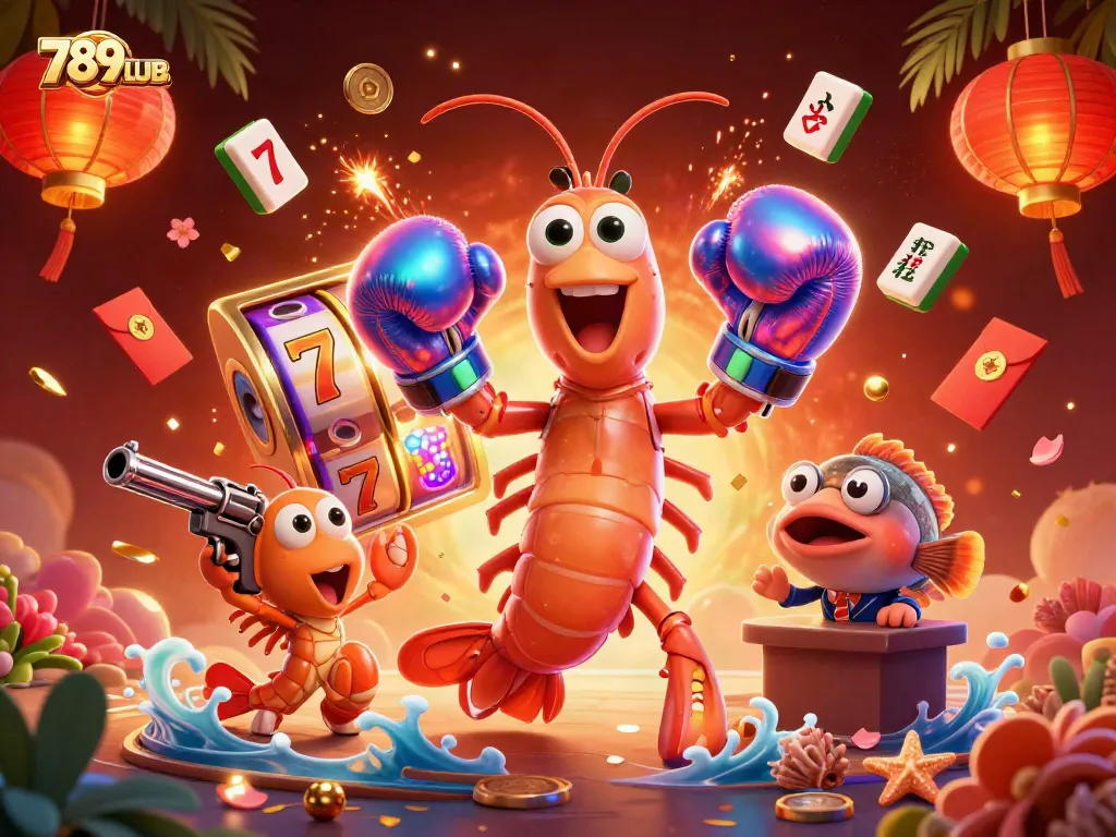 Engage with 789CLUB's thrilling slot game scene, featuring vibrant characters and sparkling casino elements.