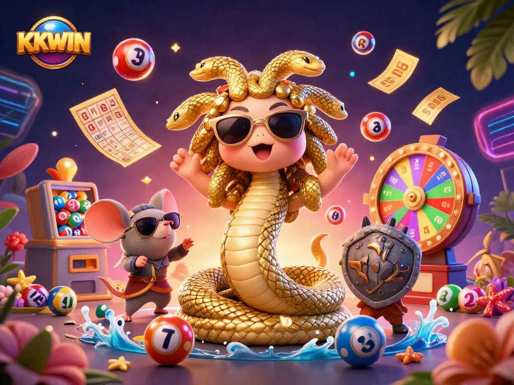 Engage with the excitement of KKWIN through this dynamic illustration depicting a vibrant lottery scene.