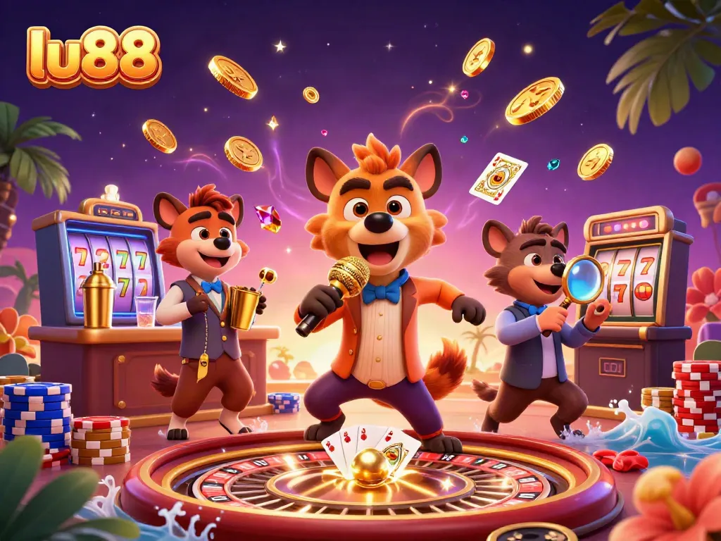 Join the fun at lu88 as hyenas entertain in a vibrant comedy casino with dynamic game elements.