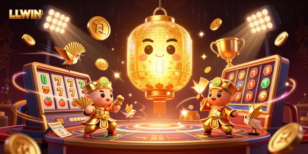 Experience thrilling gaming at LLWIN with a captivating lantern spirit and dynamic slot elements.