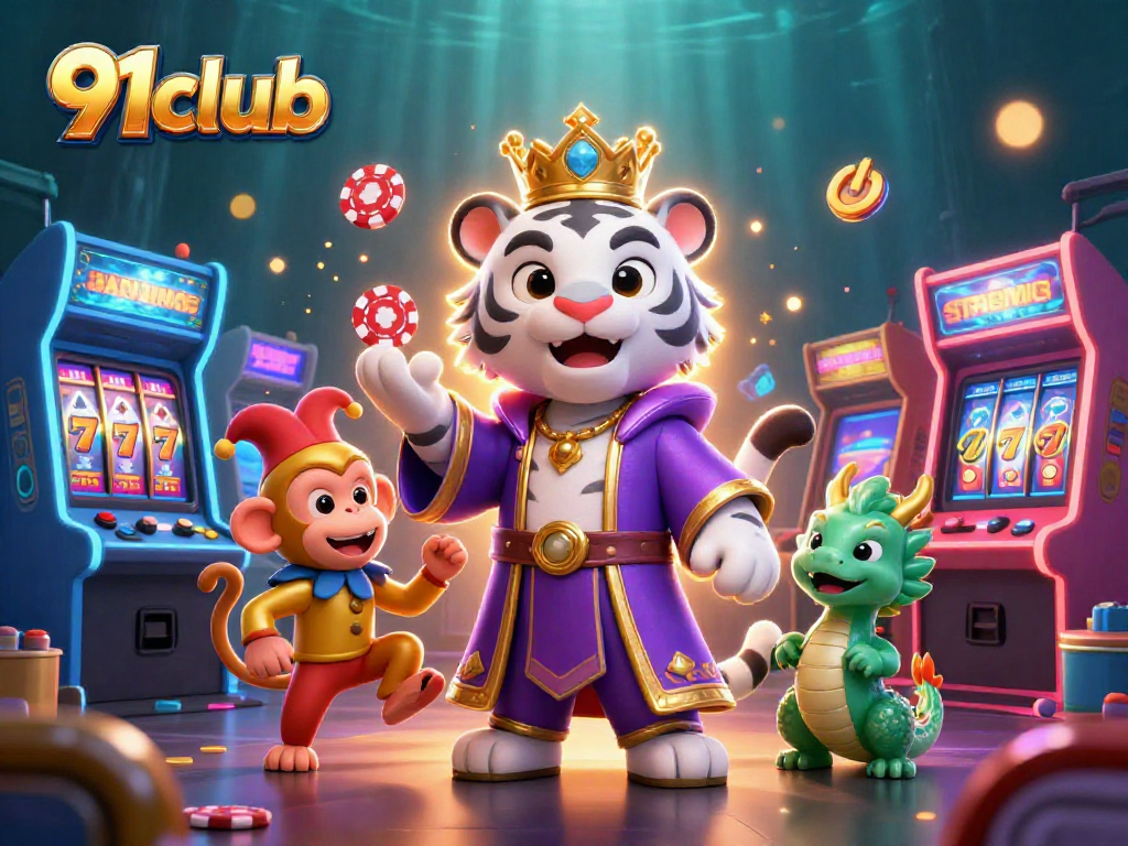 Win big with 91club's exciting gaming experience, featuring vibrant characters in a dynamic casino scene.