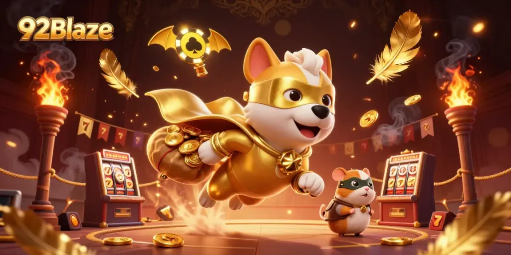 Engage with 92Blaze, the ultimate online gaming adventure featuring a superhero dog and exciting casino elements.