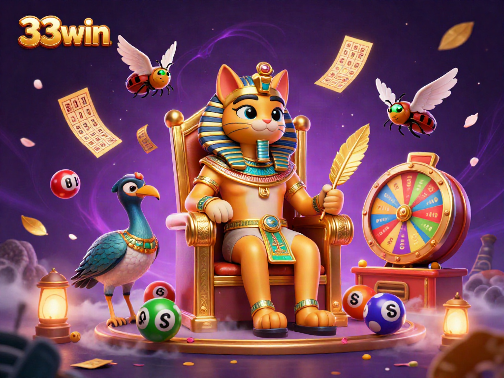 Experience thrilling 33win jackpots with vibrant lottery elements and rich Egyptian visuals.