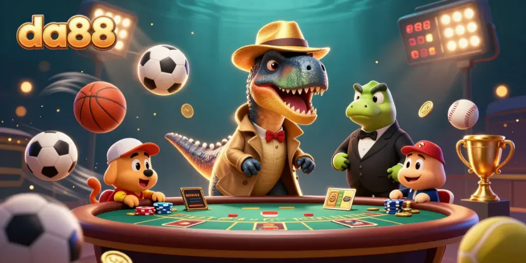 Experience the excitement of da88 casino gaming with a velociraptor card counter, elements of blackjack, and dynamic sports elements.