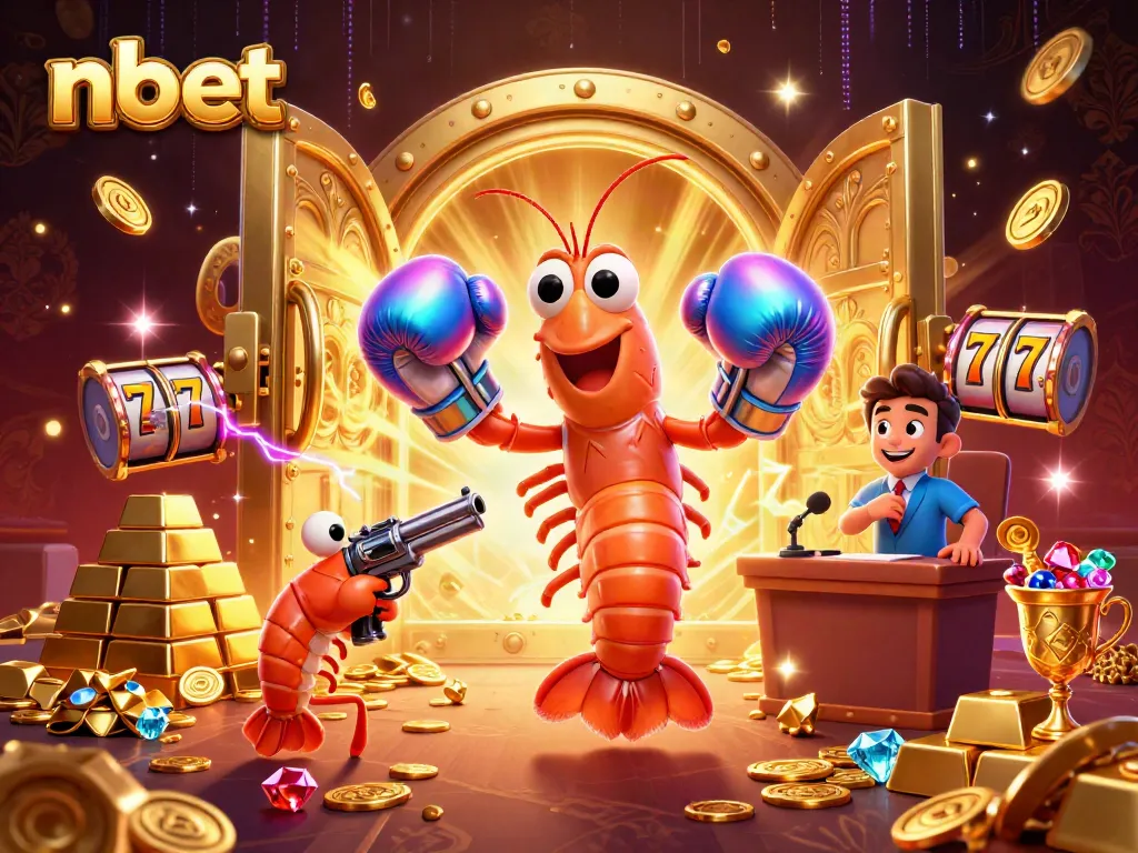 Experience nbet's vibrant world with exciting slots and treasure in a lively digital illustration.